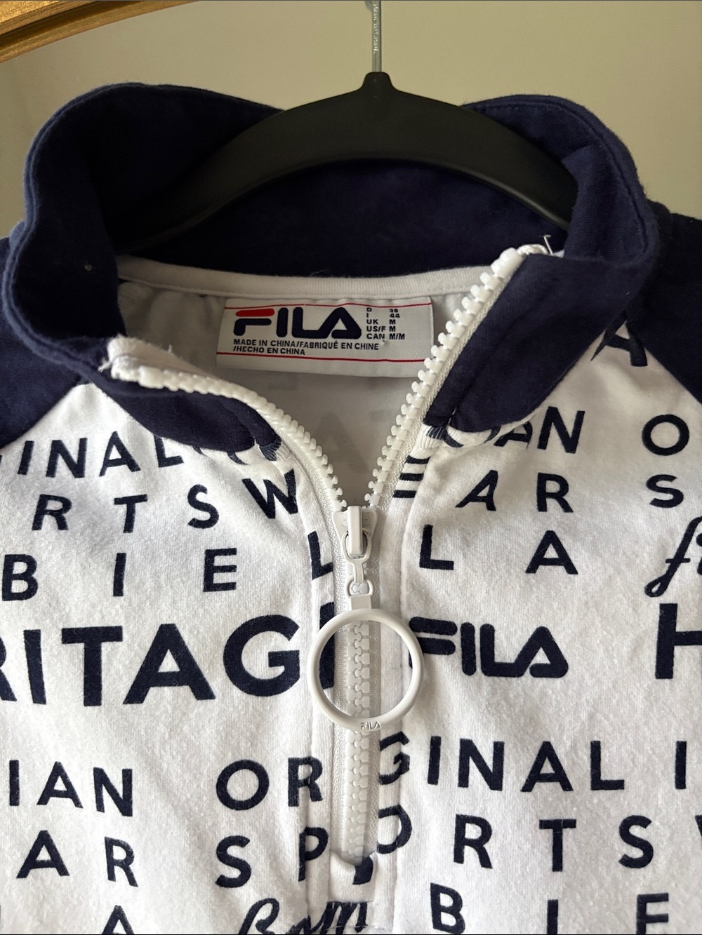 Fila Heritage Logo Half-Zip Top Bodysuit Golf Tee Authentic Italian Sportswear